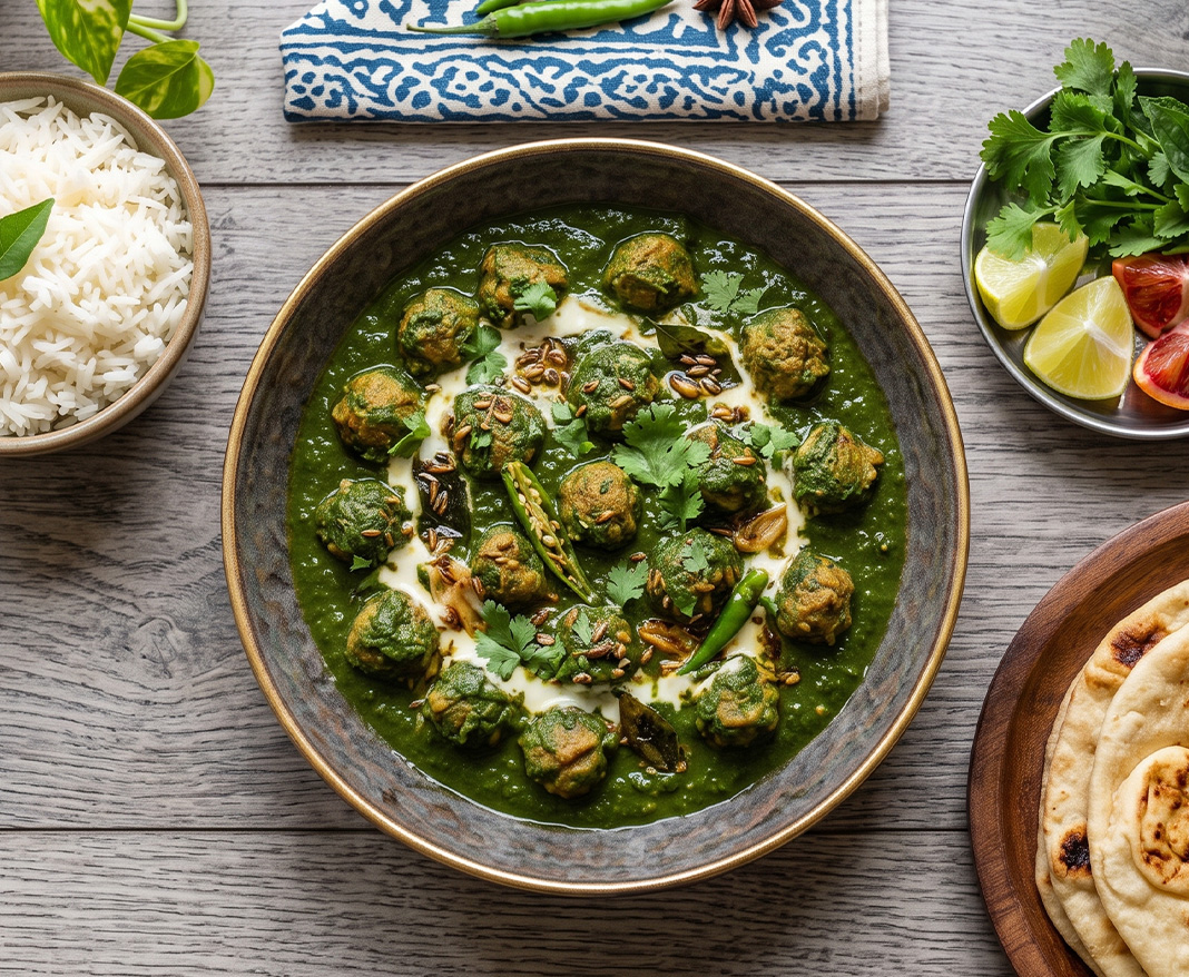 Soya Chunk Palak Curry